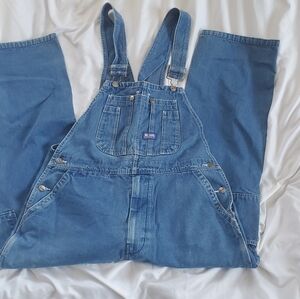 Big Smith Distressed Blue Denim Carpenter Overall Bibs Adult Sz 38 X 30 Cotton